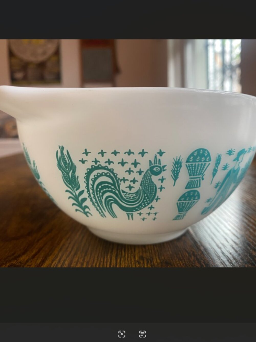 Vintage Pyrex Turquoise Amish Butterprint 1.5 Pint Cinderella Nesting Bowl - Picture 9 of 15